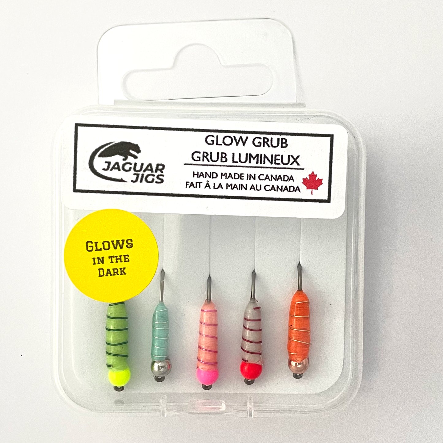 1" Glow Grubs - Long Shank Variety Pack (5pcs)