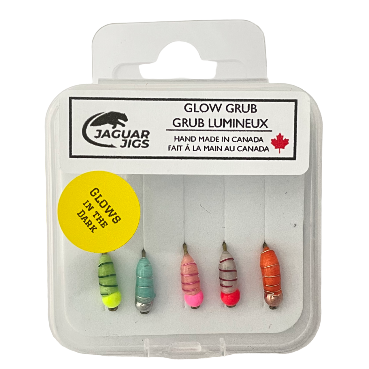 0.5" Glow Grubs - Short Shank Variety Pack (5pcs)