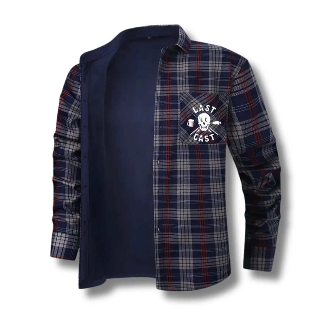 Sippin’ N Lippin’ Fleece Plaid - Navy