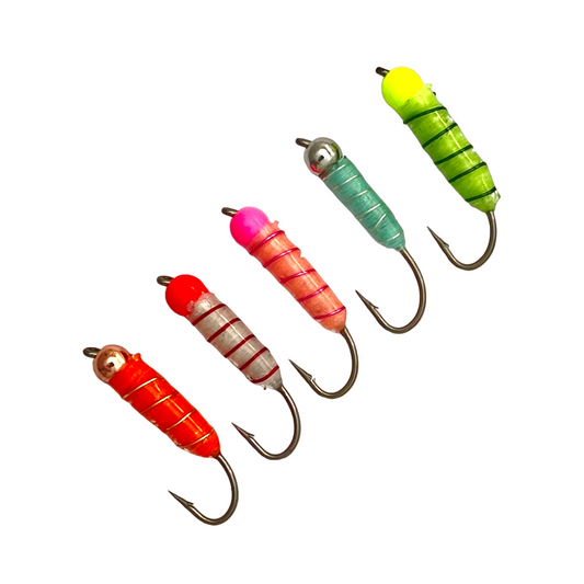 1" Glow Grubs - Long Shank Variety Pack (5pcs)