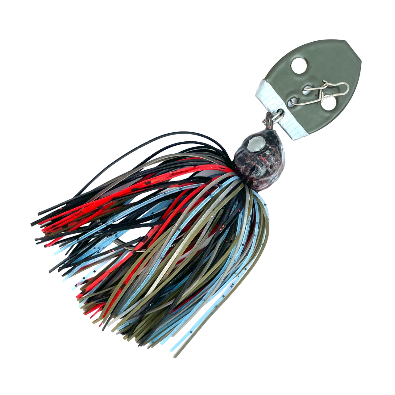 JackedUp Jigs #2 - 3/4oz RedGreen Plaid Bladed Jig